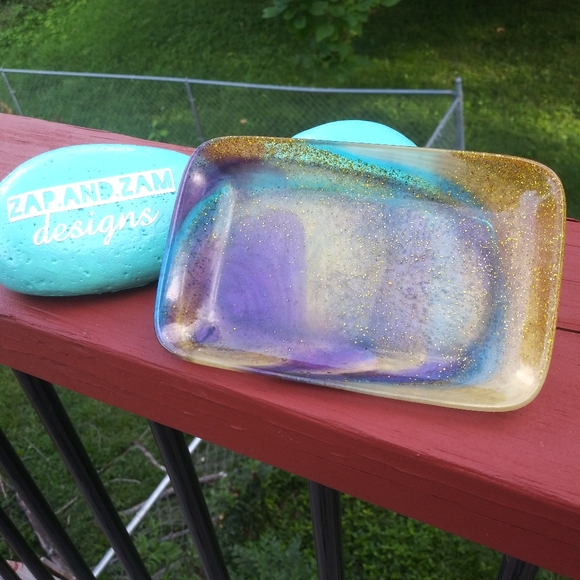 ✨SOLD✨Soap Dish Tray Resin Art Cute Mermaid Sparkly Beautiful Handmade Cute - Picture 10 of 15